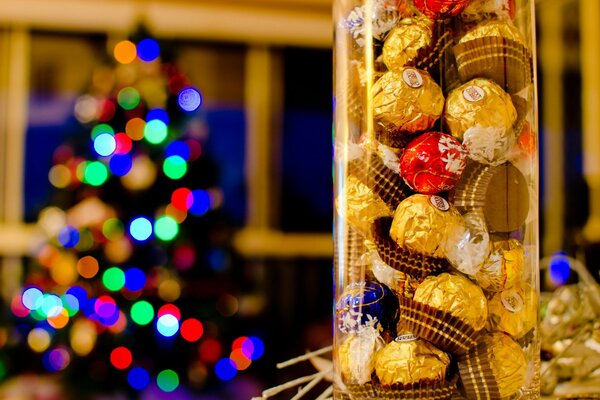 Chocolates in a tube for toys