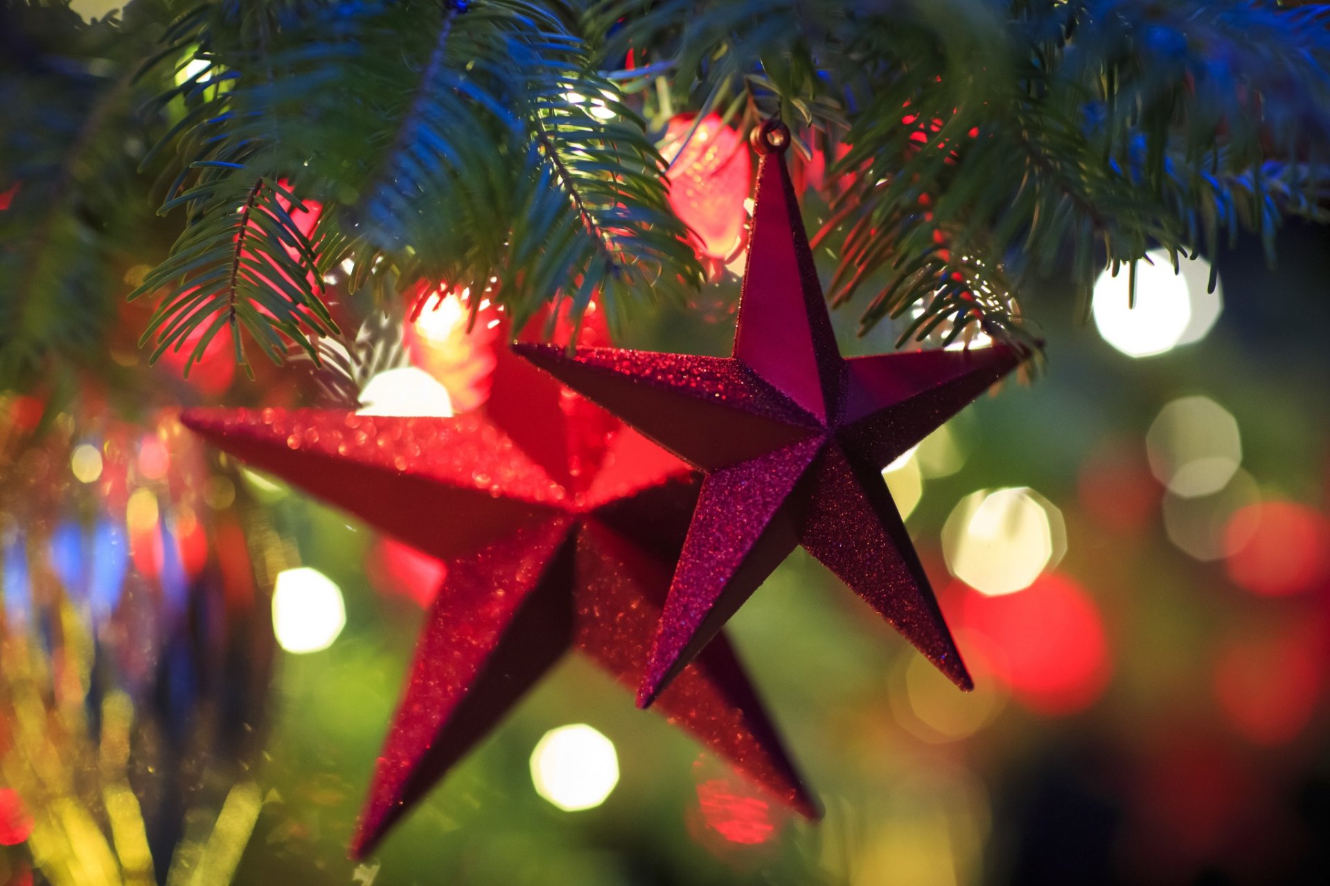 albero di natale vacanze luci giocattoli stelle