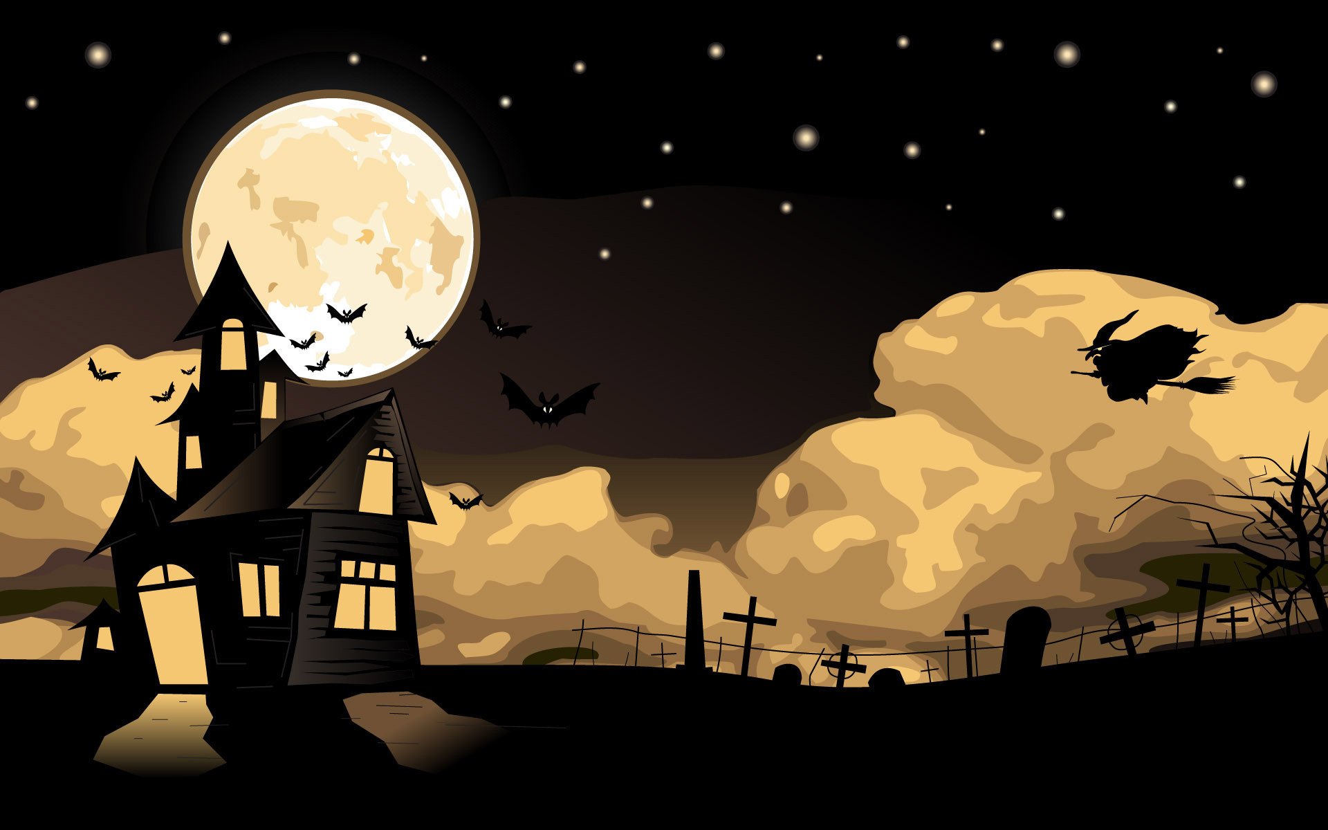 vacanza halloween mistica notte immagine arte vettoriale