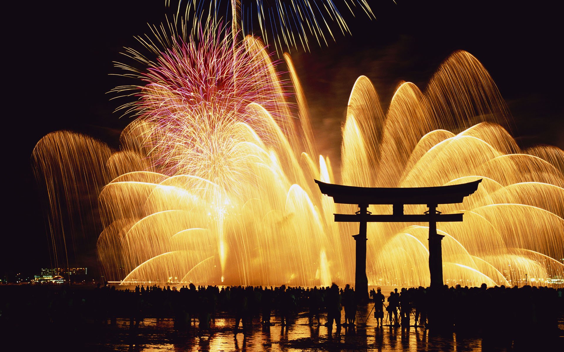 japon feux d artifice nuit