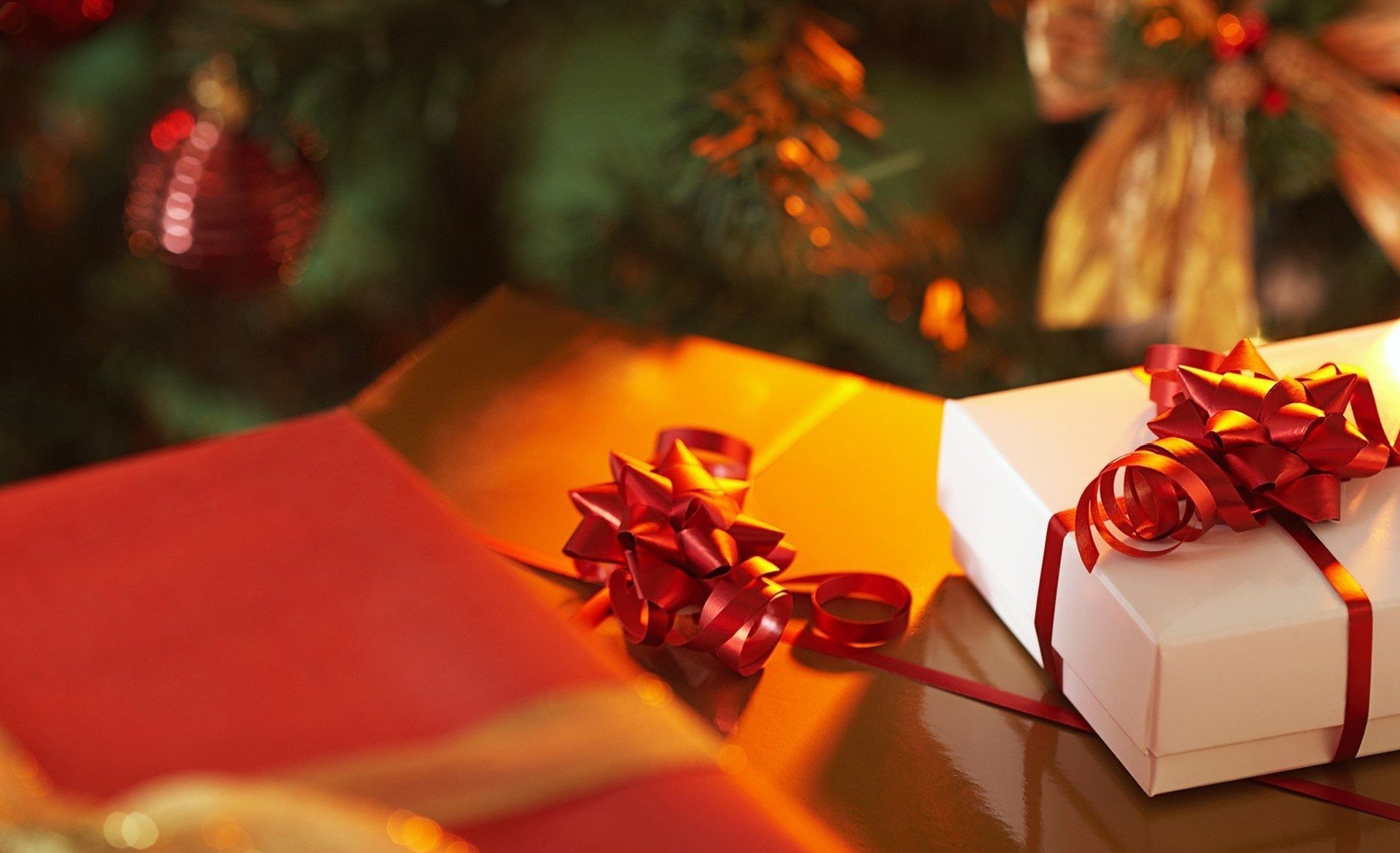 año nuevo feliz año nuevo vacaciones regalos arco cinta cinta árbol de navidad