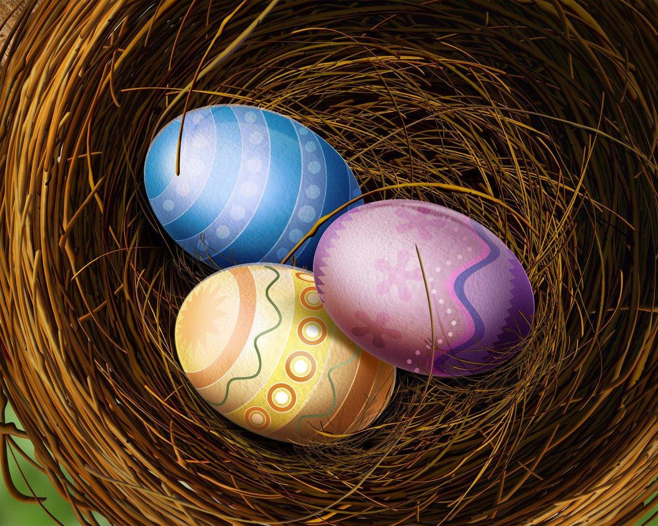 eier farbe ostern nest