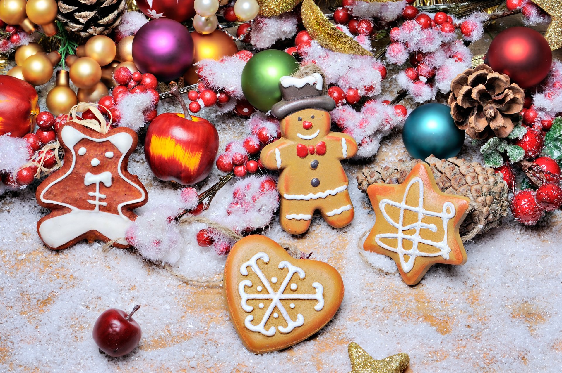 feliz navidad decoración galletas año nuevo bolas nieve