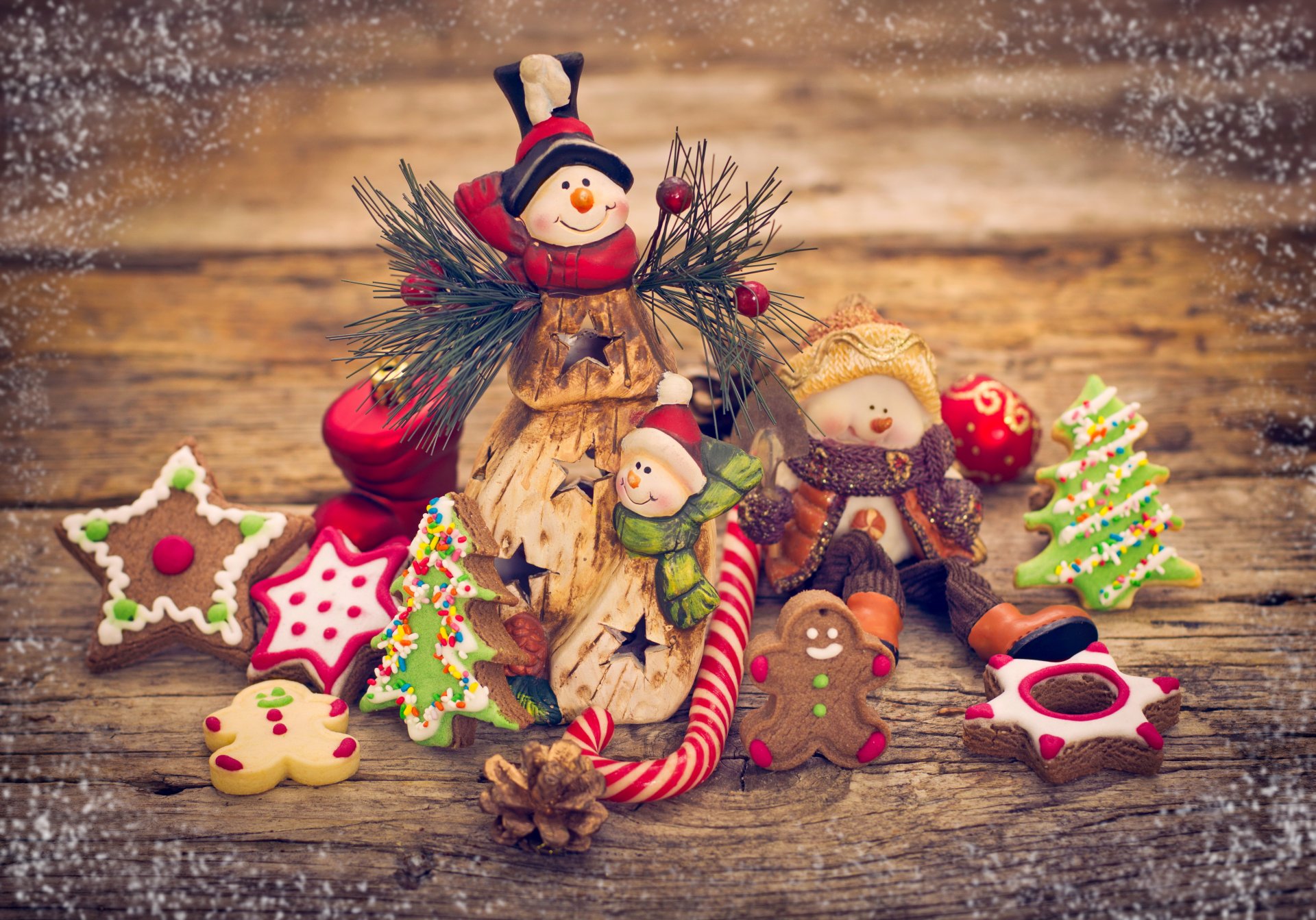 feliz navidad decoración galletas año nuevo muñecos de nieve