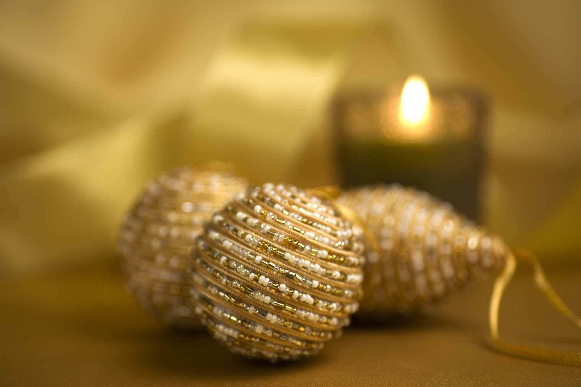 candle christmas decoration balls gold