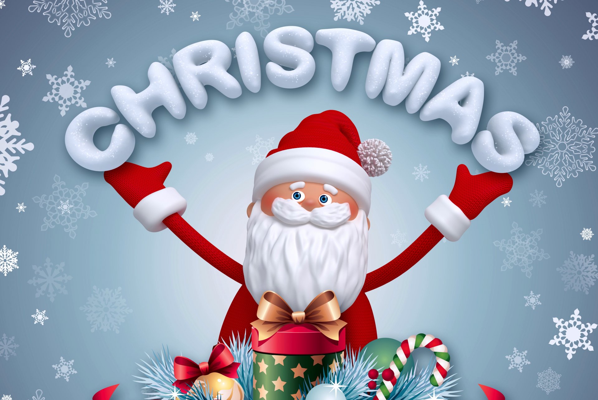 santa santa claus 3d banner navidad año nuevo papá noel