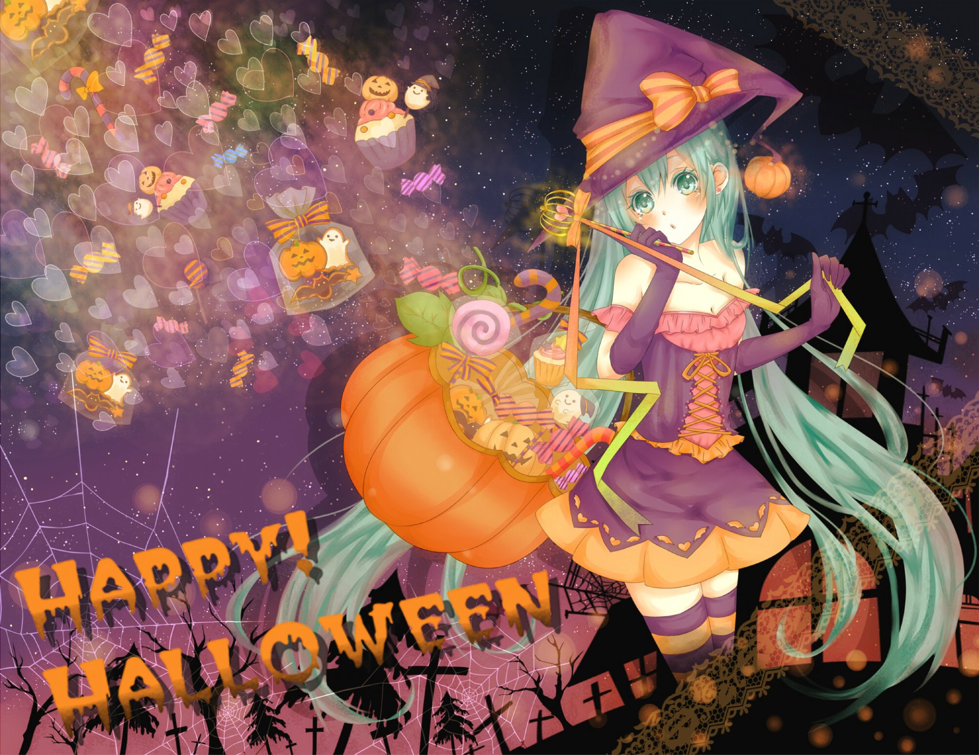 hatsune miku vocaloid halloween mädchen urlaub