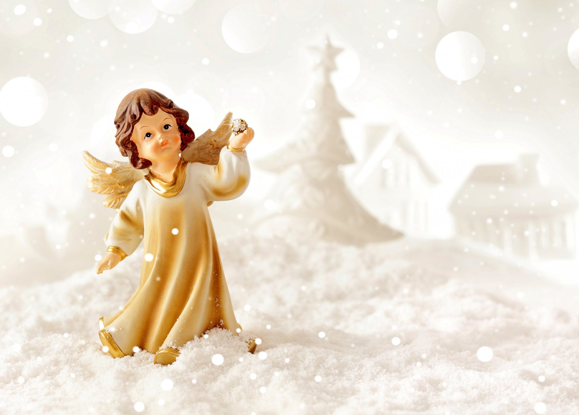 winter snow merry christmas decorations angel winter new year