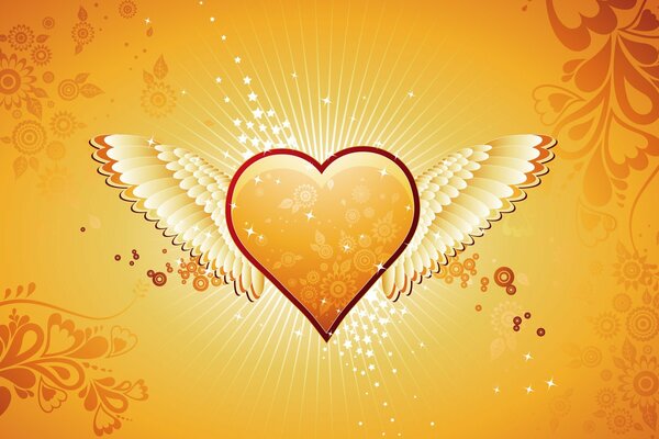 Corazón de ángel para el día de todos los enamorados