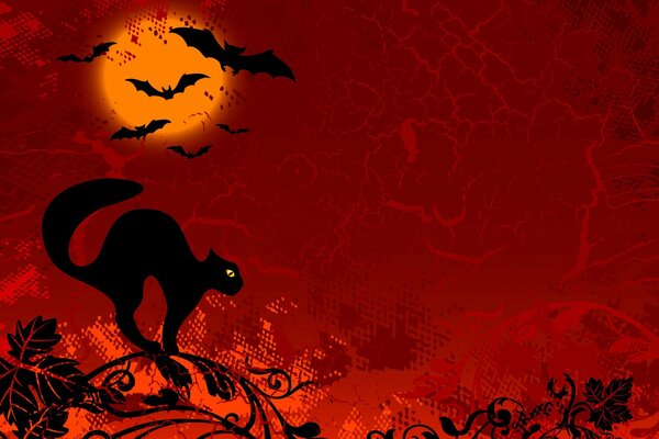 Cat background theme for Halloween