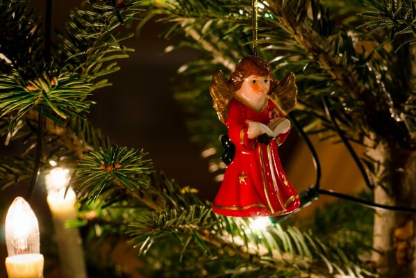 Toy angel on the Christmas tree