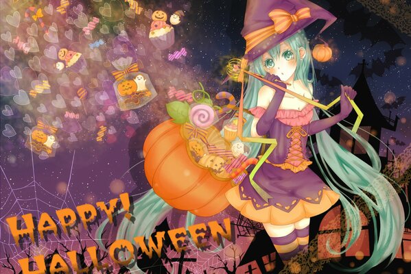 Fröhliche Halloween-Feier hatsune