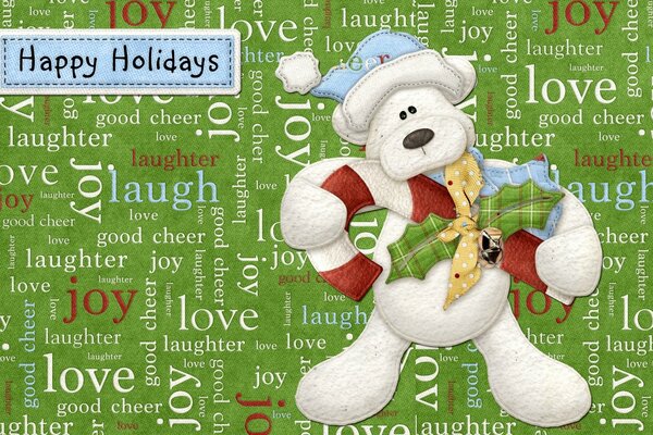 White bear for a happy holiday