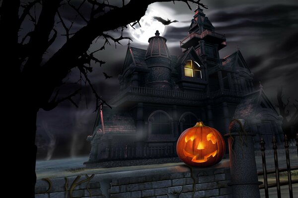 Zamek czarownicy na Halloween