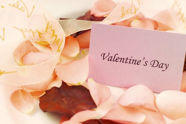 Valentine s Day card in petals