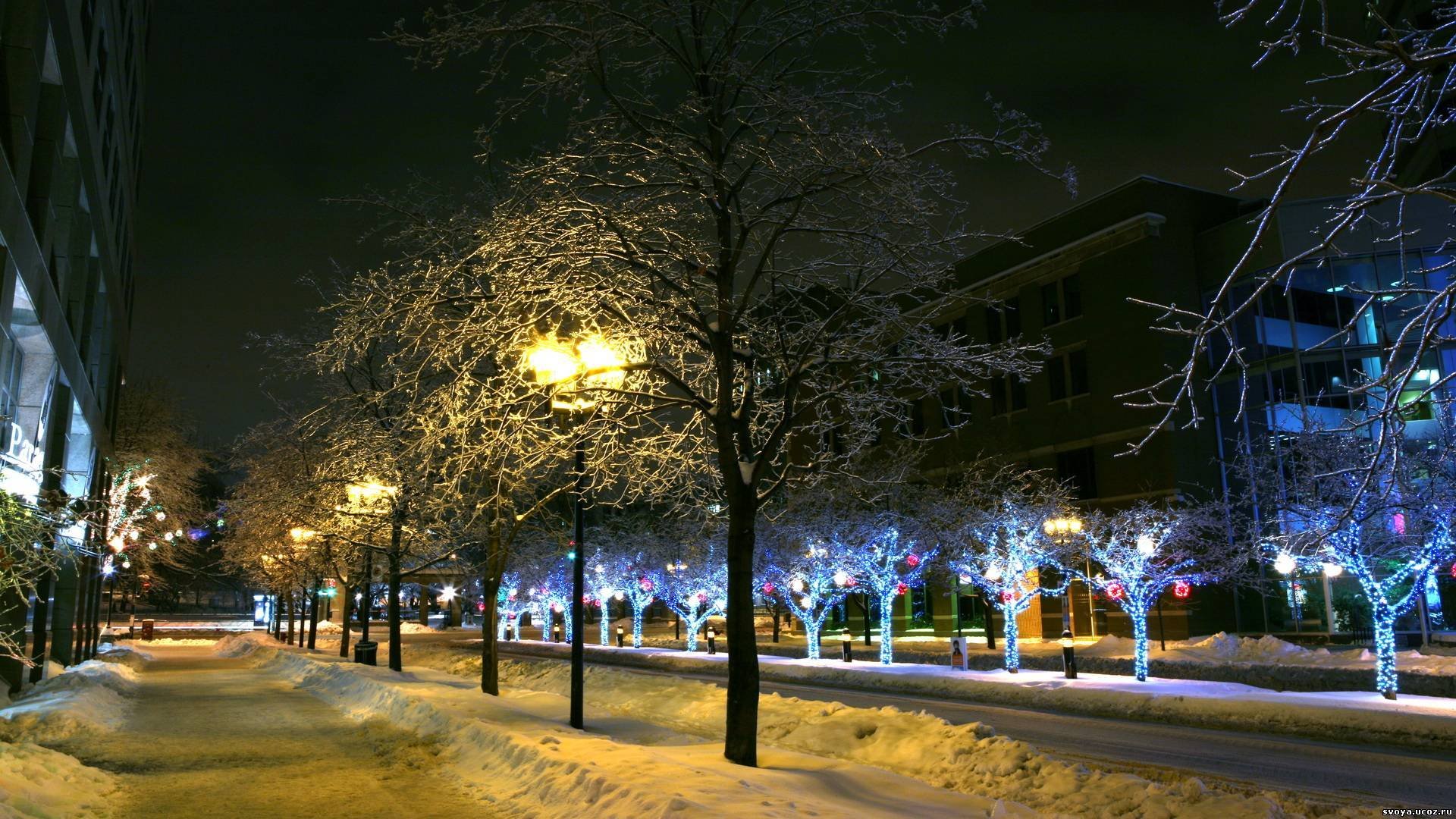 neujahr stadt schnee