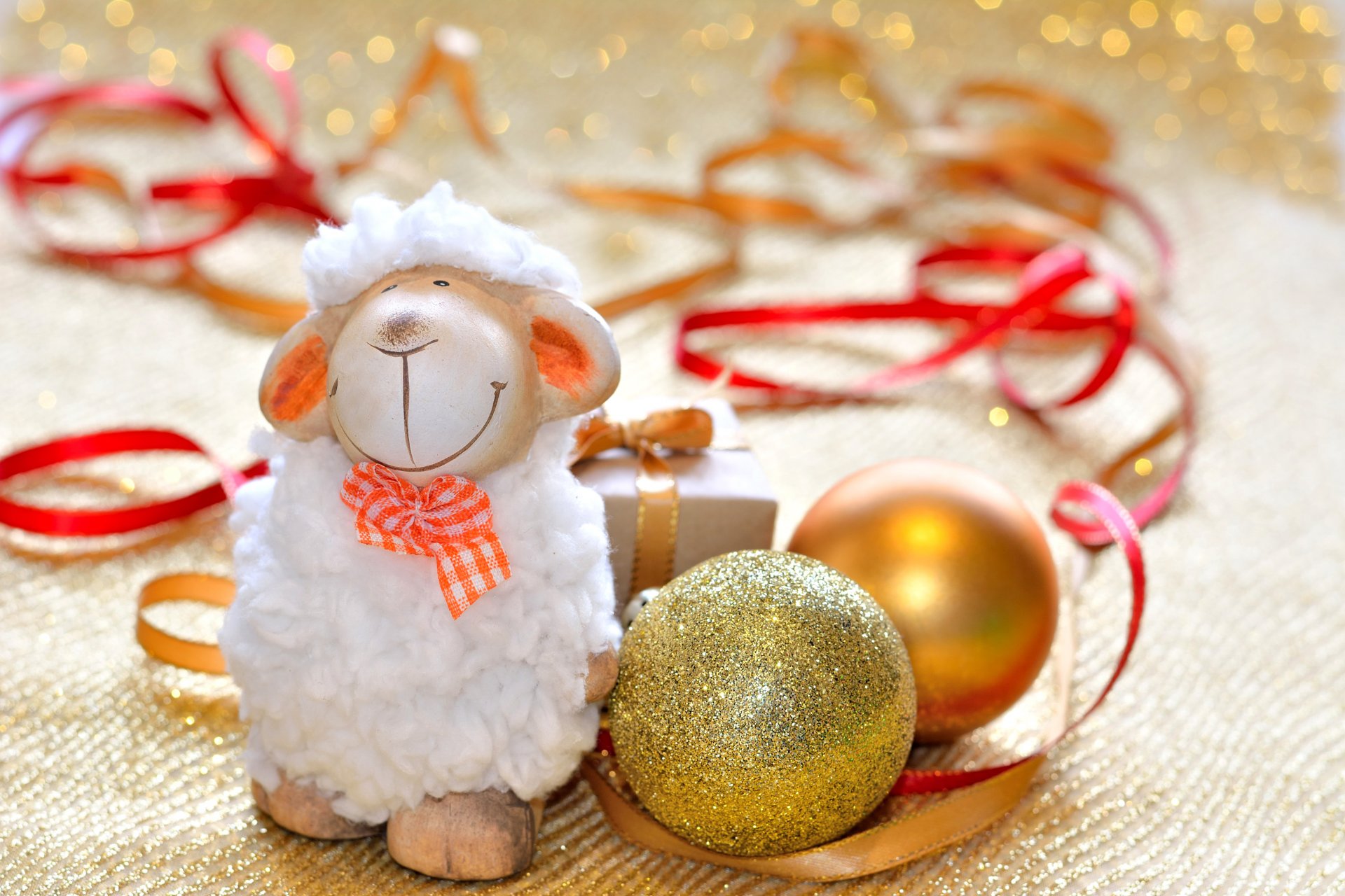 happy new year sheep decoration lamb 2015