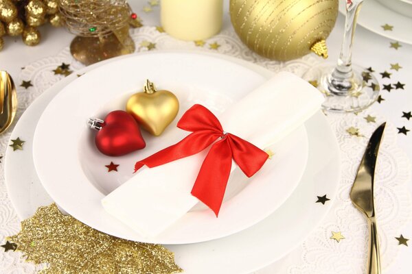 Romance at the table in the new year and Christmas