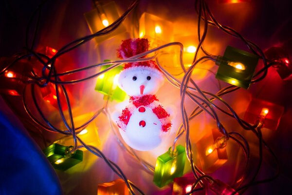 Giocattolo di Natale. Pupazzo di neve allegro