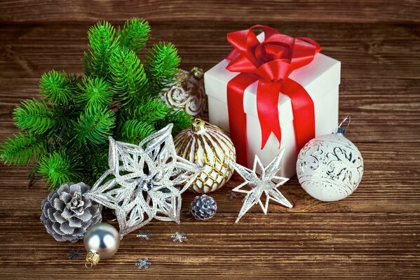 Christmas decorations and gifts for the new year