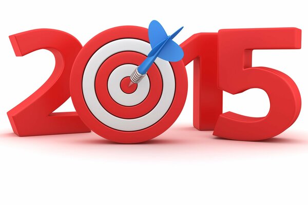 Happy New Year 2015 the dart hit the target