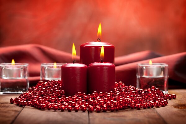 Festive Red Christmas Candles