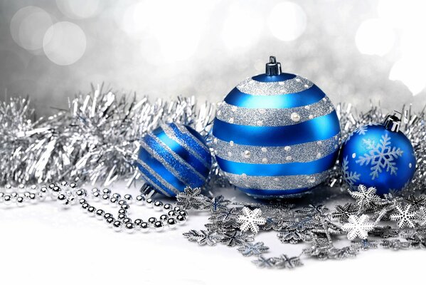 Beautiful blue balls for Christmas tree