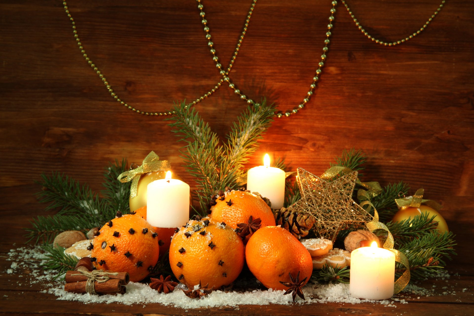 allegro natale decorazione nuovo anno albero di natale arance candele