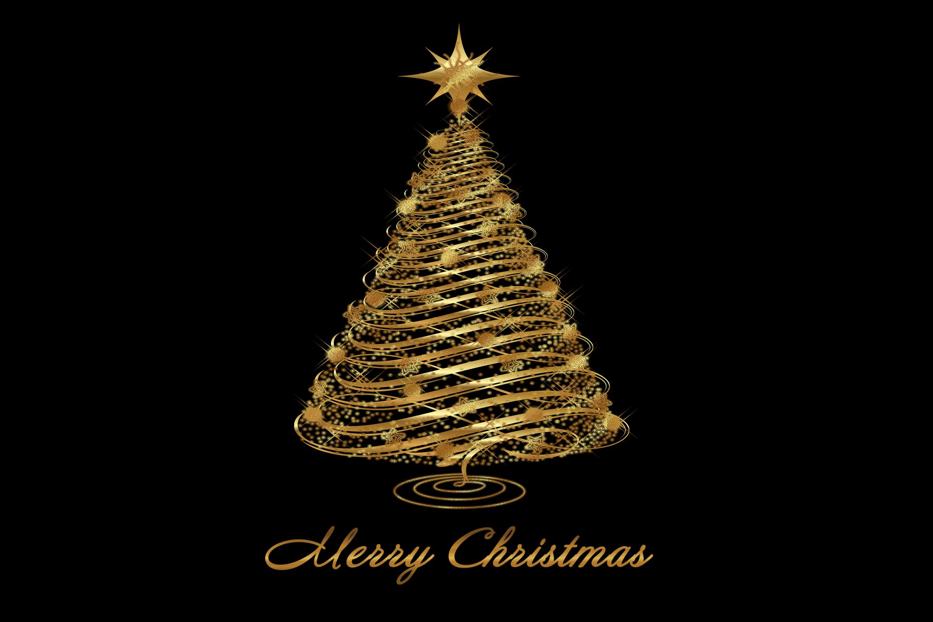 merry christmas new year golden tree christmas tree