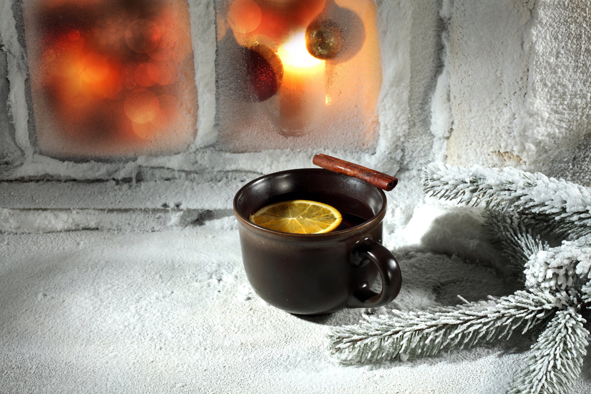 nouvel an thé tasse hiver noël