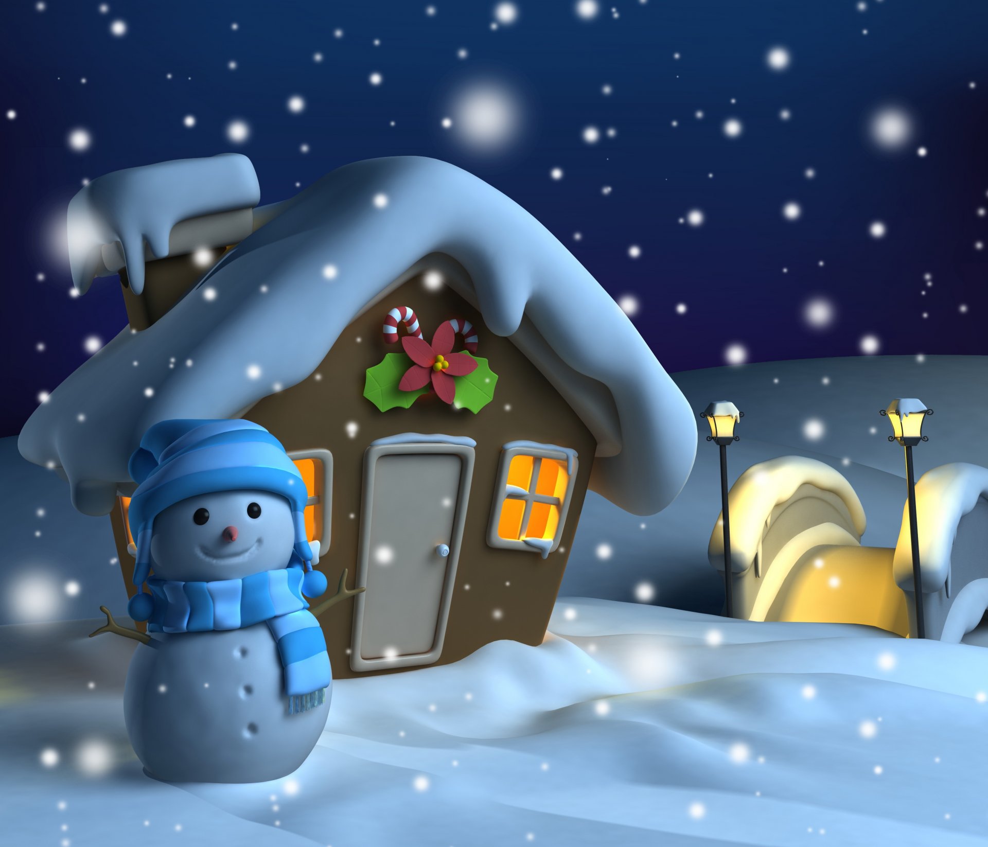 nowman 3d winter snow cute christmas new year