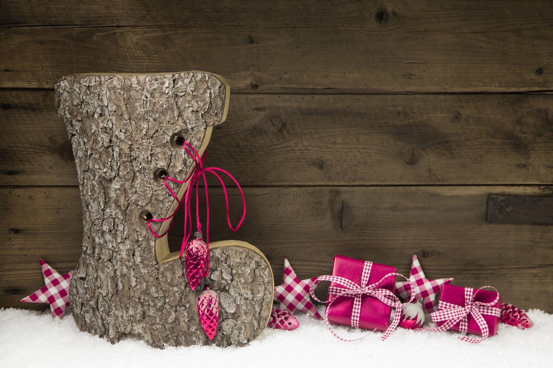 christmas gifts snow decoration wood