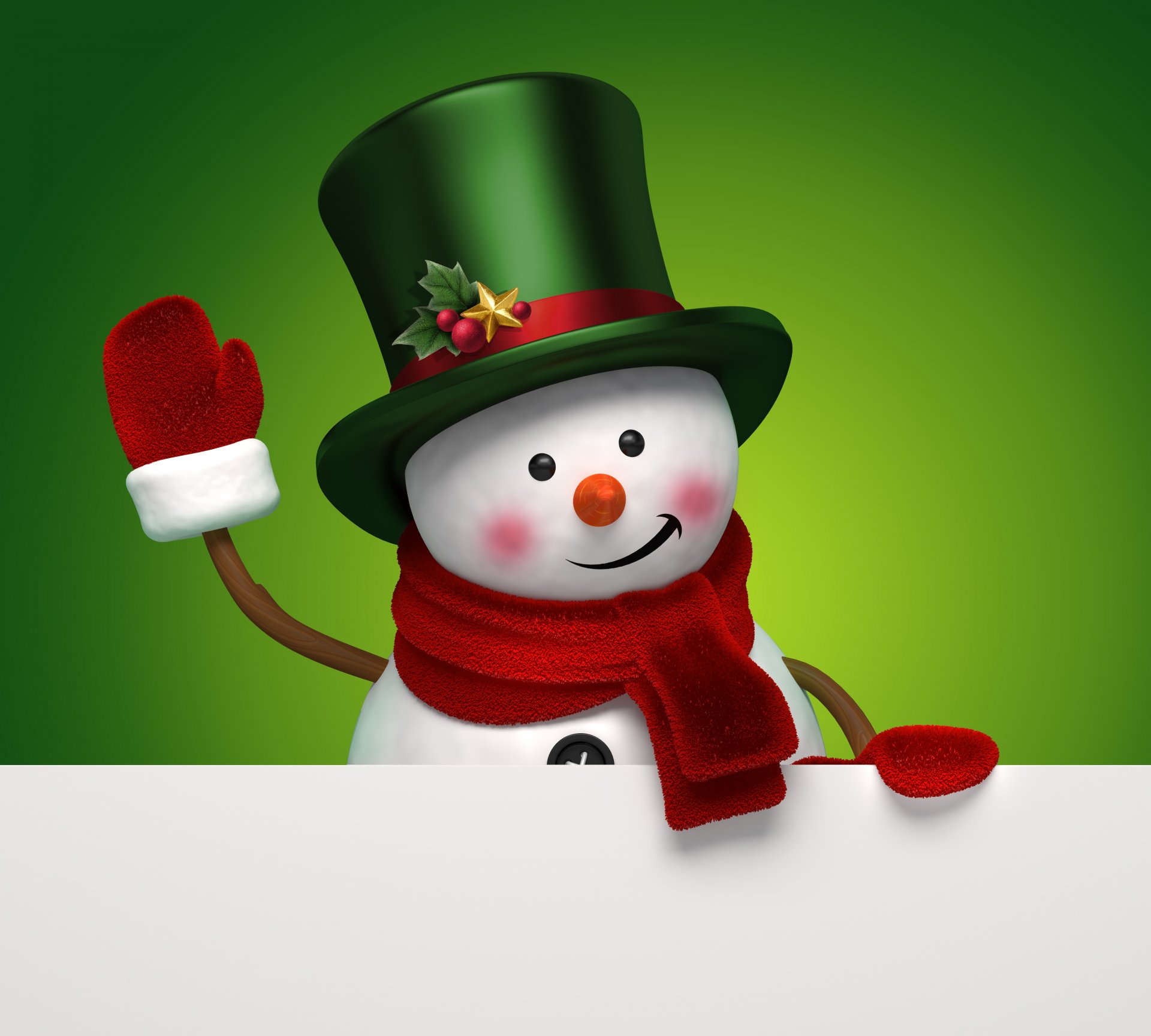 schneemann 3d banner weihnachten neujahr