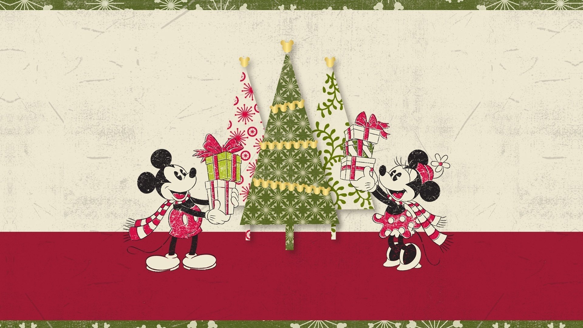 mickey mouse minnie noël cadeaux arbre de noël