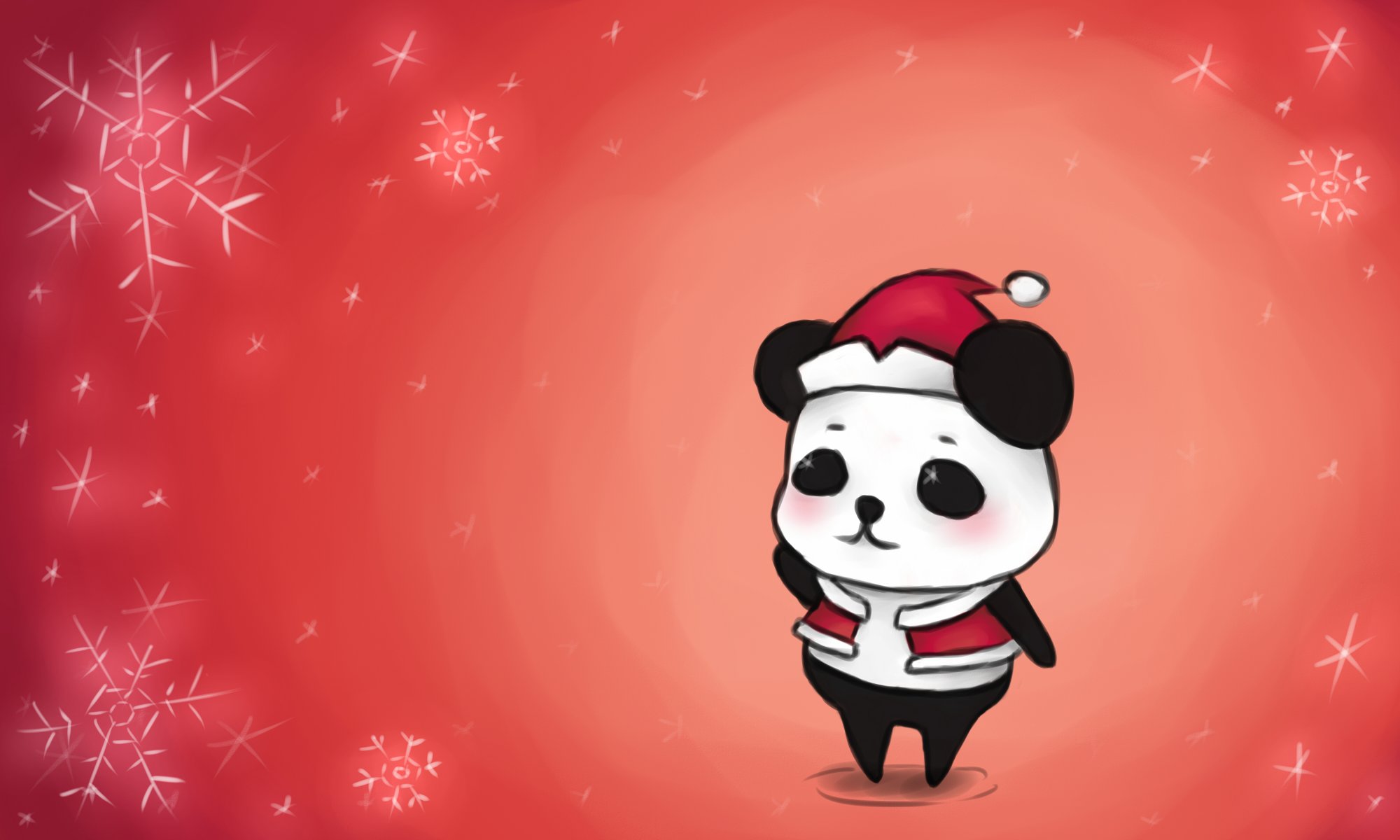 nuovo anno babbo natale buon natale 2015 panda fiocchi di neve neve stile arte disegno