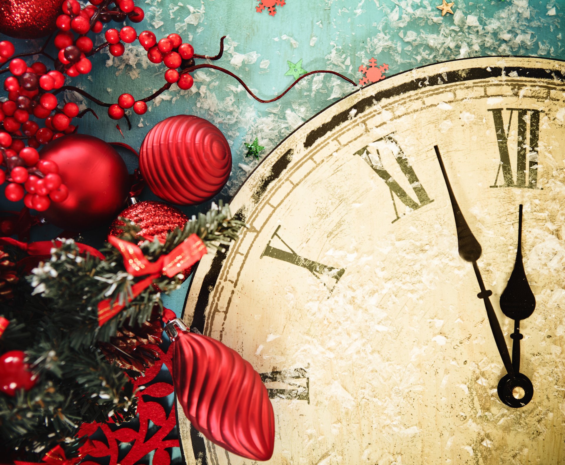 fröhlich weihnachten dekoration neujahr uhr