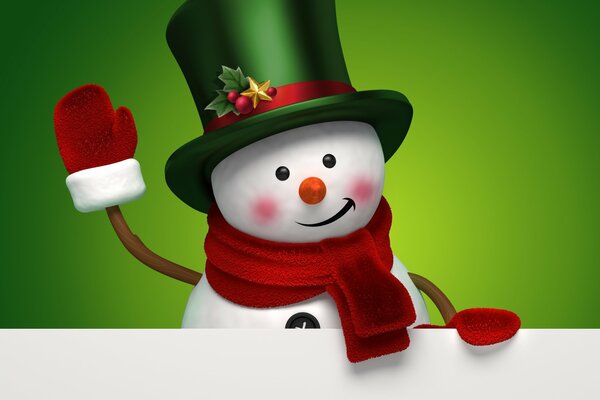 Cute snowman New Year banner