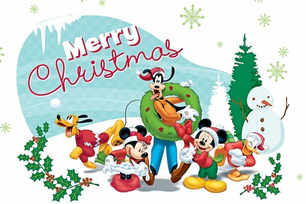 Personaggi Disney con regali di Natale