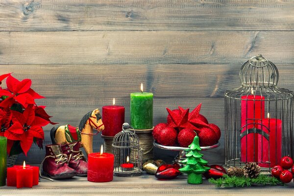 Colorful candles for the new year