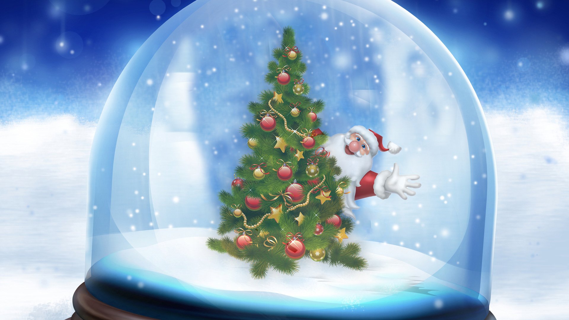 christmas tree santa claus ball snow new year