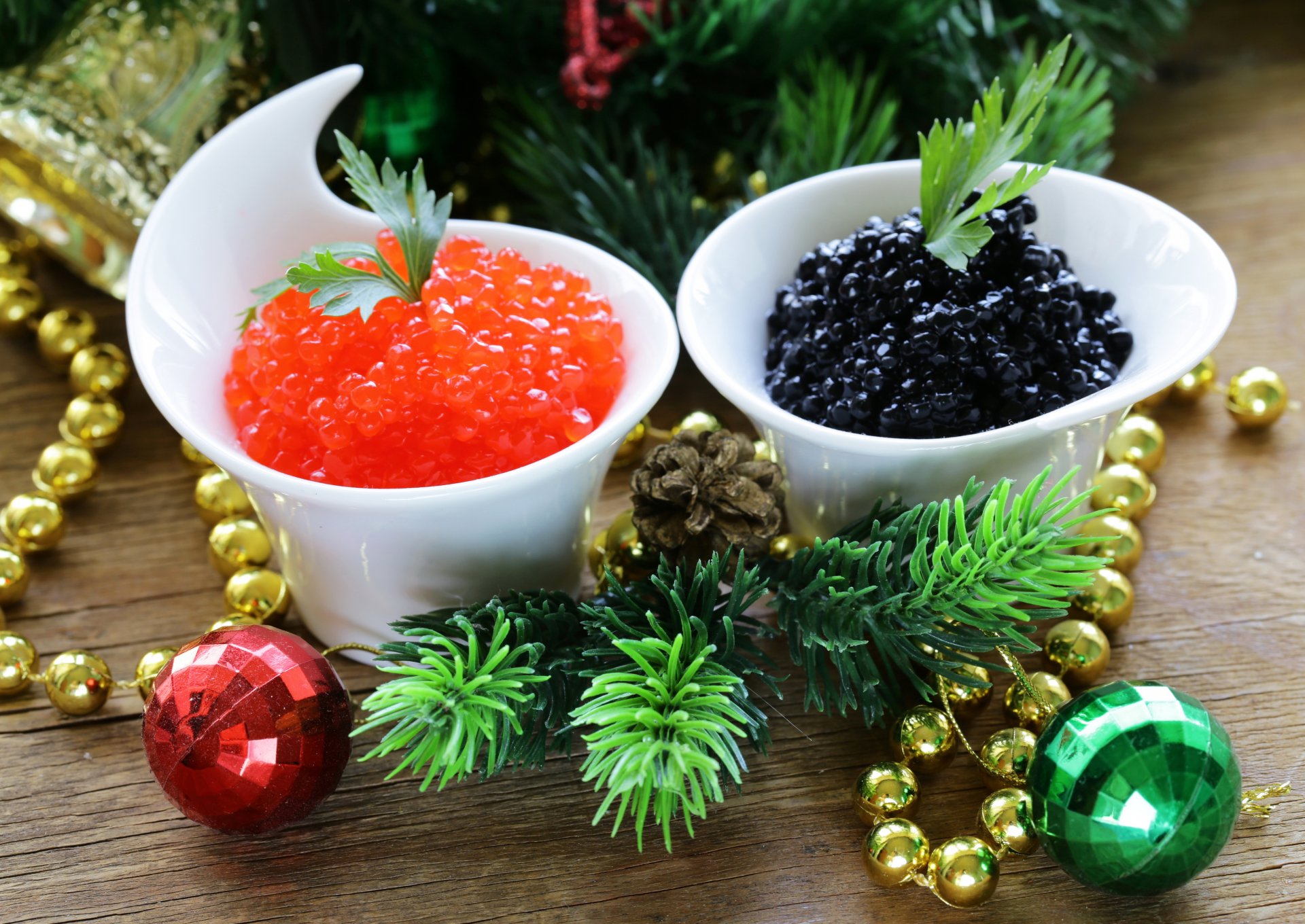 new year caviar red black food vehicles christmas tree bulbs bead