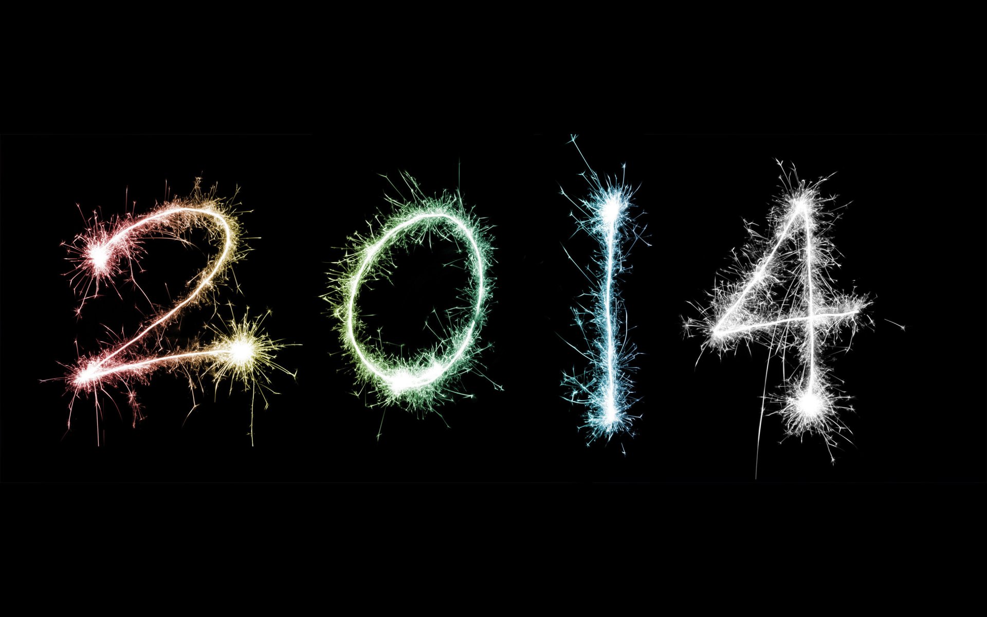 2014 wallpaper lights numbers sparks firework