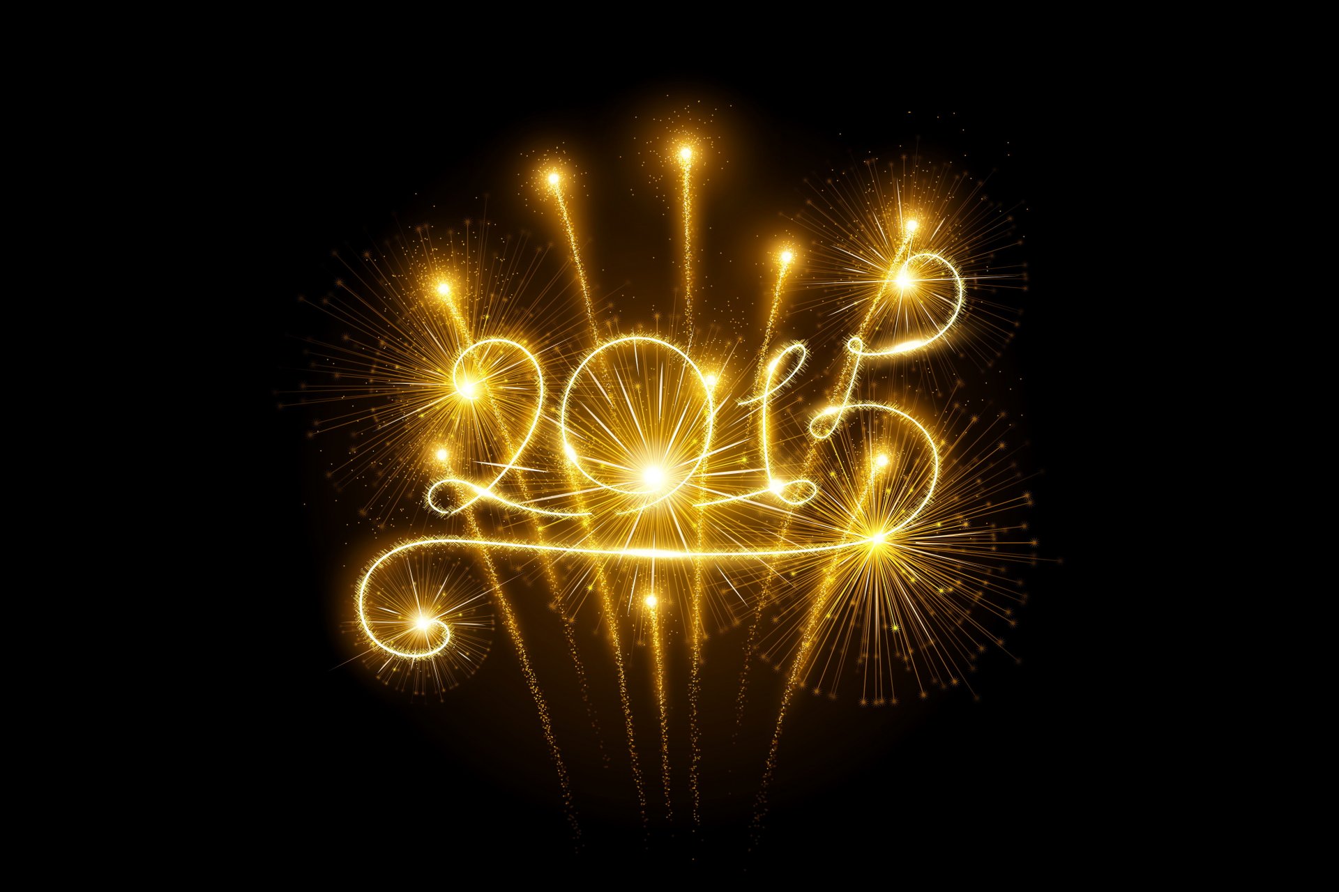 2015 happy new year golden firework