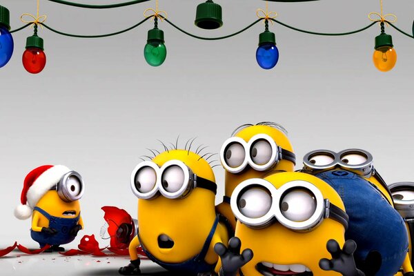 Minions de año nuevo de dibujos animados