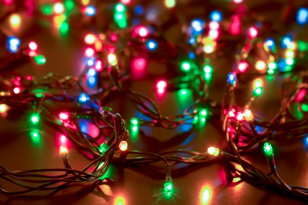 Colorful bright Christmas garland