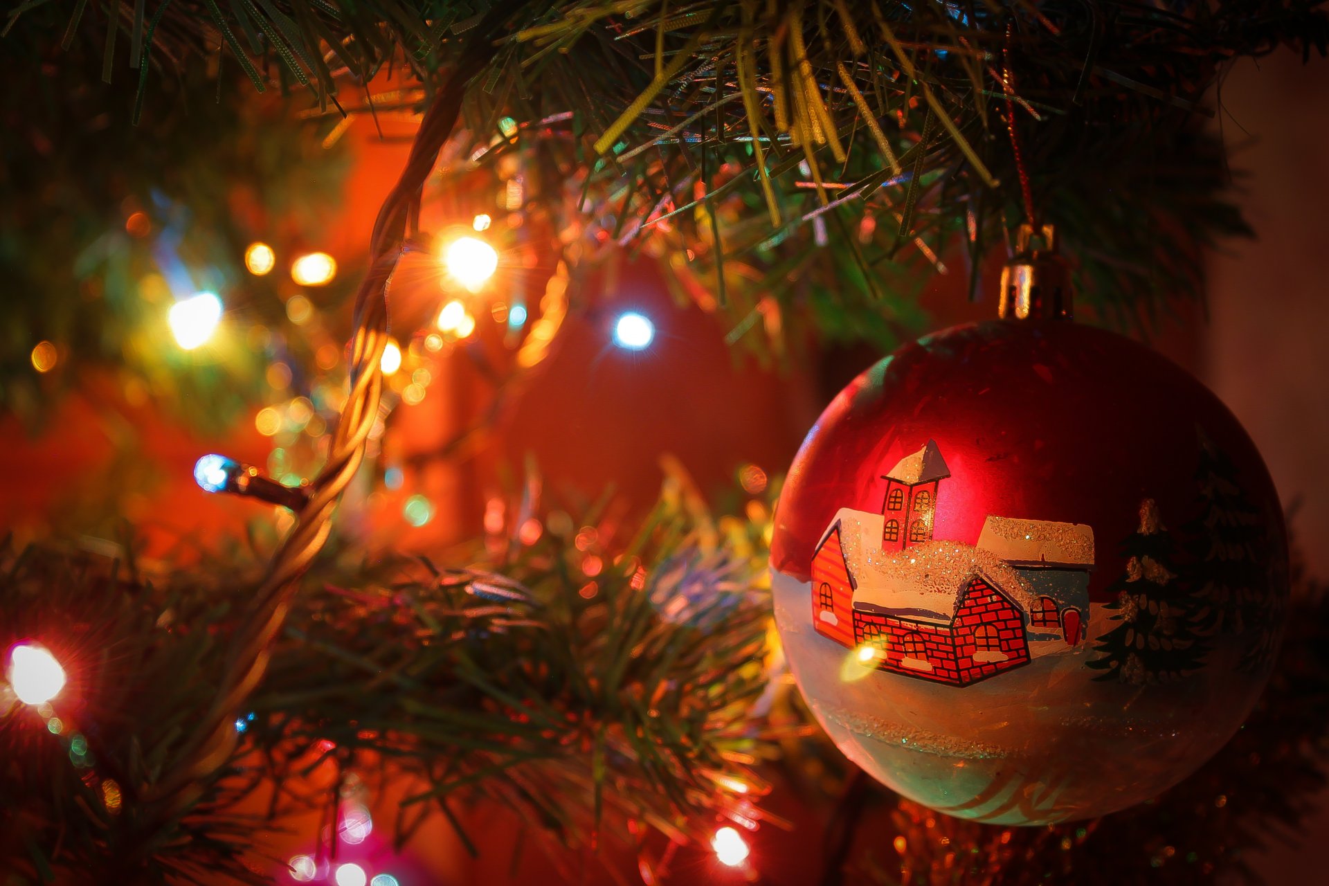 año nuevo árbol de navidad bola bola brillo luces guirnalda bombillas