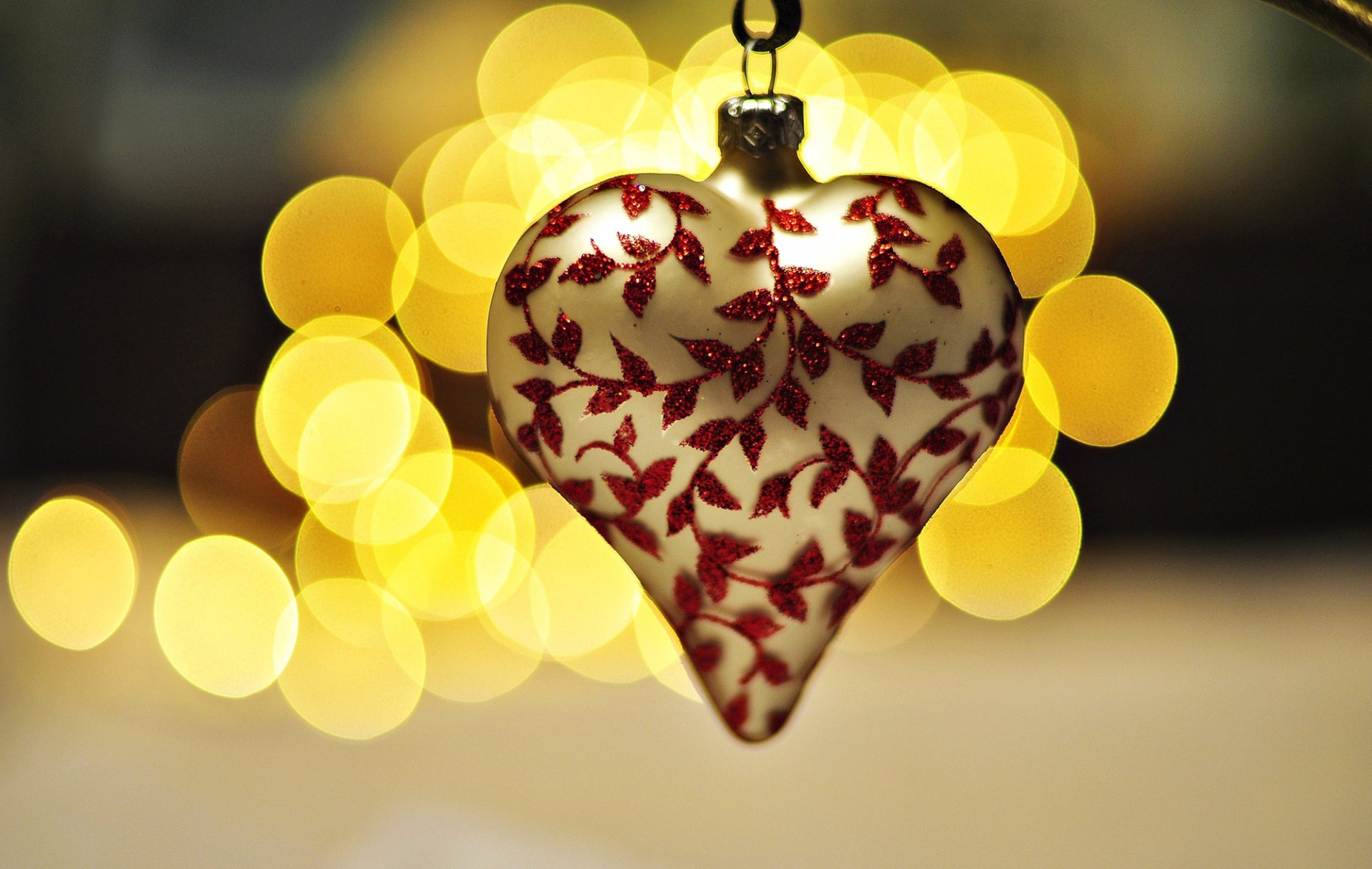 corazón corazón blanco patrones juguete año nuevo vacaciones decoración bokeh luces amarillo año nuevo navidad