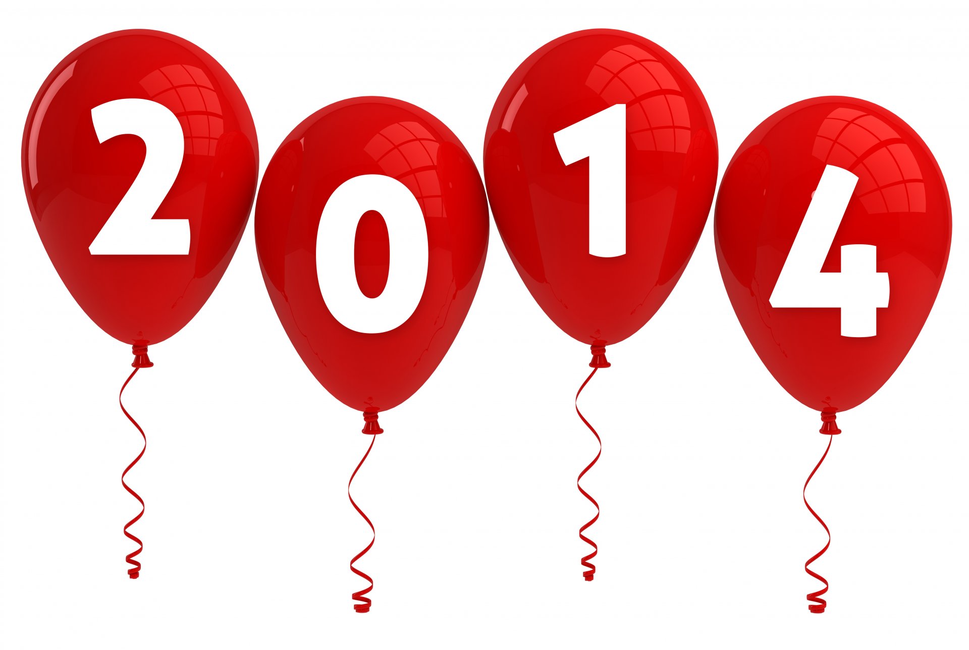 new year 2014 red balls numbers background