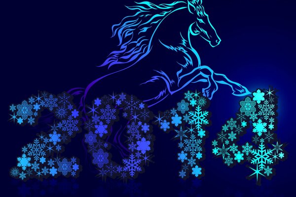 Koń na niebieskim tle zdobi kalendarz 2014