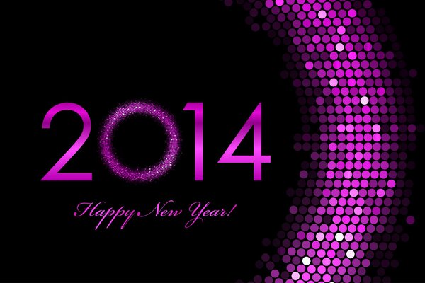 Розовые цифры 2014. Счасливого нового года